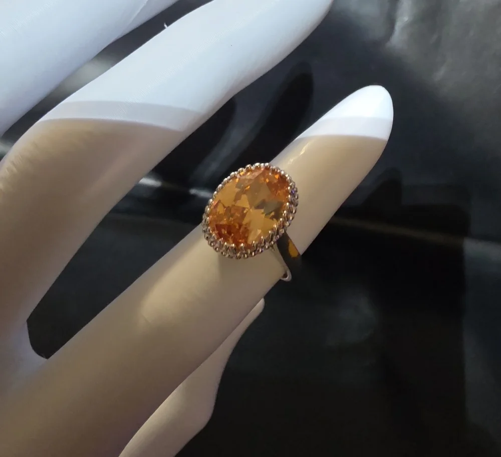 Champagne CZ And 925 Ring